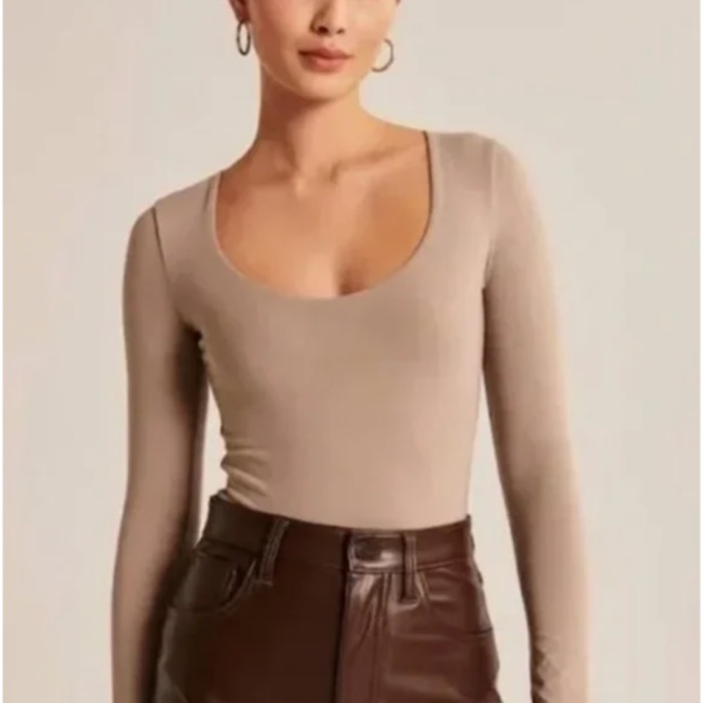 Elegant Beige Long Sleeve Bodysuit